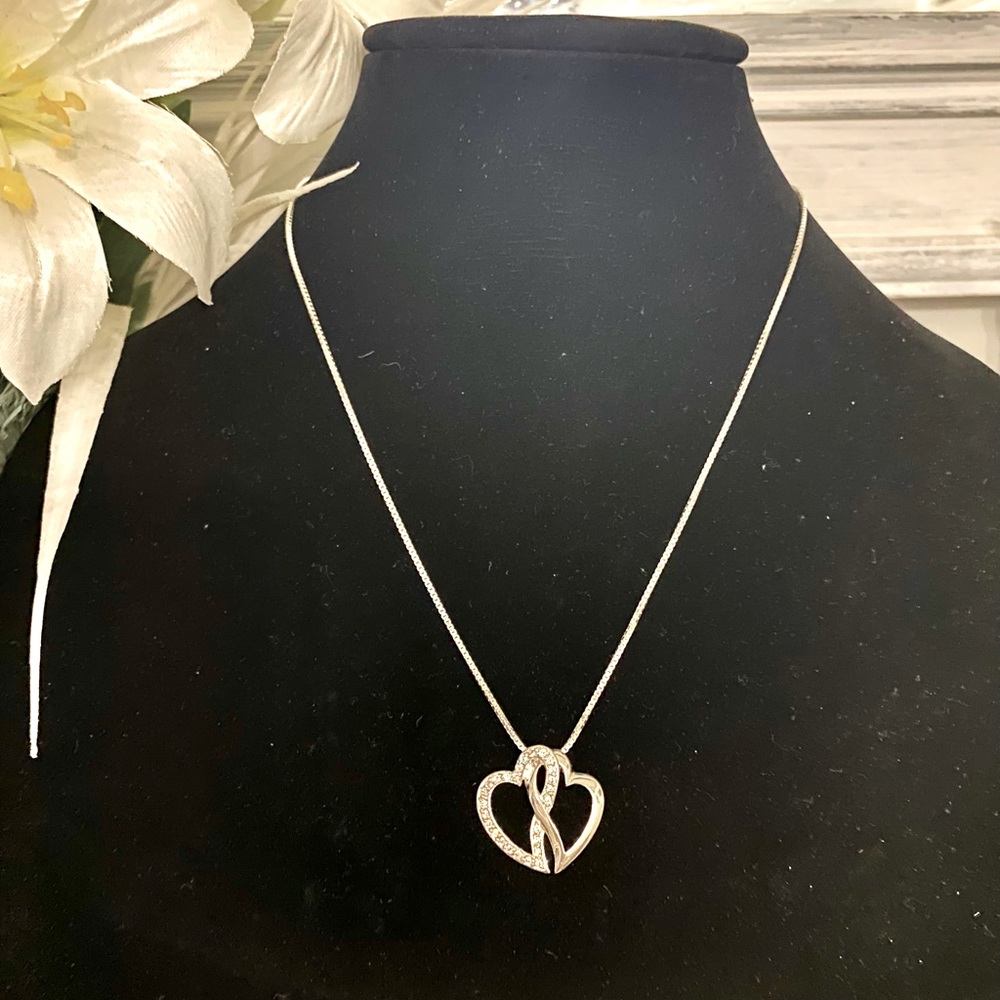 Sterling Silver Double Heart Necklace